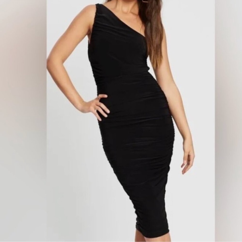 Missguided Black One-Shoulder Dress